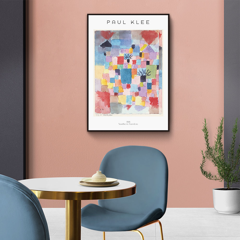 Walljar poster ingelijst - Paul Klee - Southern Gardens Poster ingelijst - 50 x 70 cm