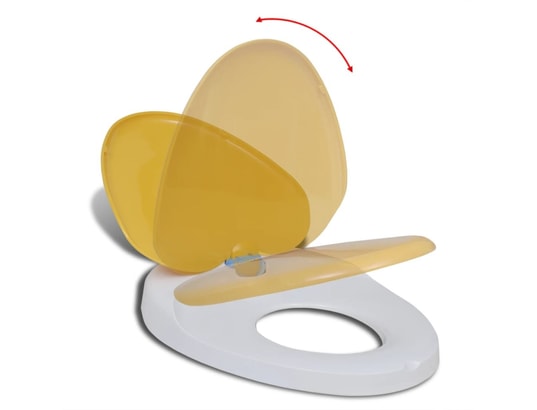 VIDAXL - Siège de toilette à fermeture en douceur blanc et jaune