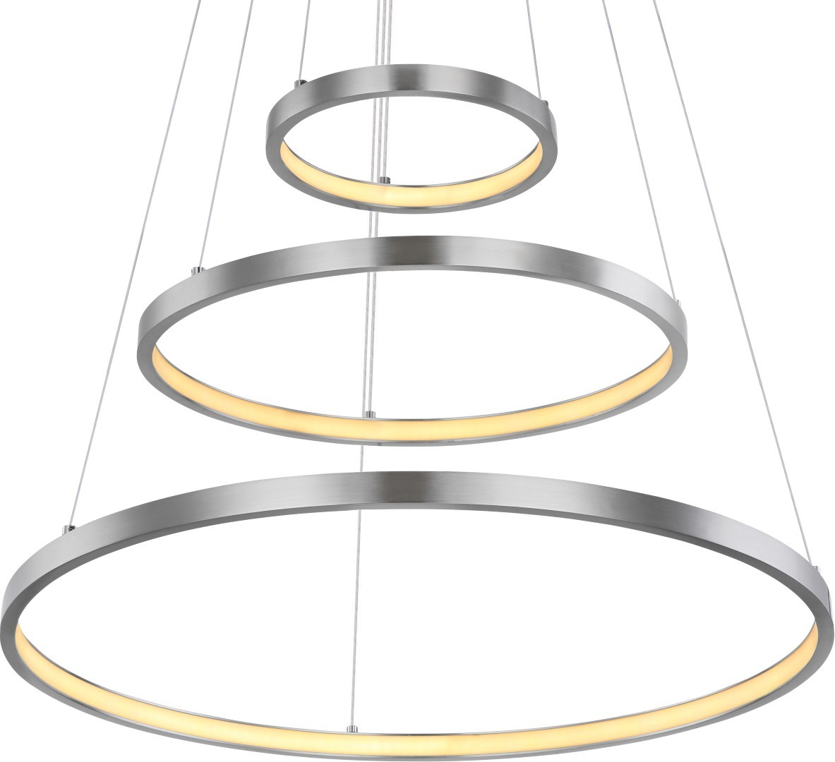 LED-Pendelleuchte - Nickel matt - Metall - 51 cm Ø