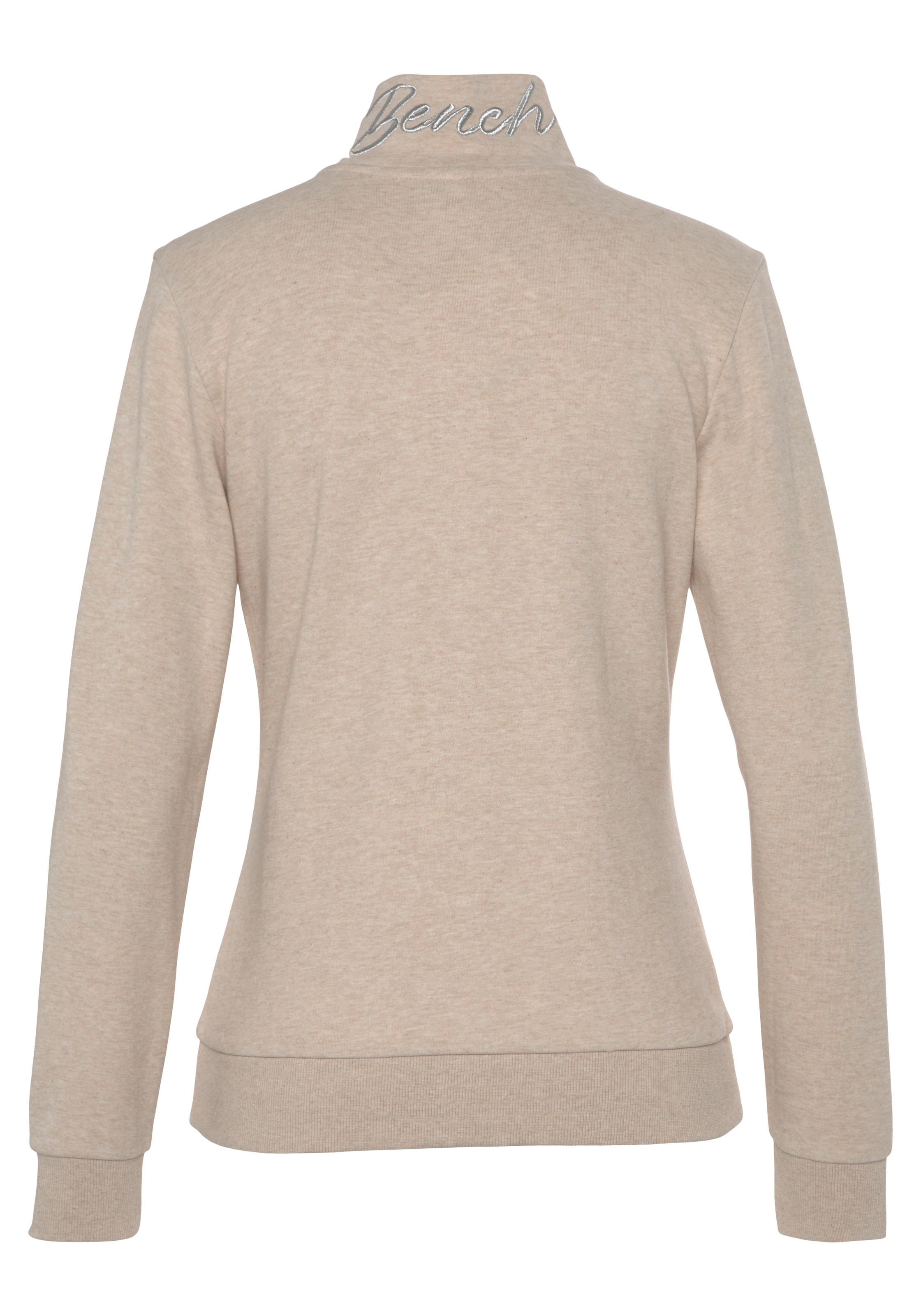 Bench. Loungewear Sweatjacke , mit glänzender Logostickerei am Stehkragen, Loungewear