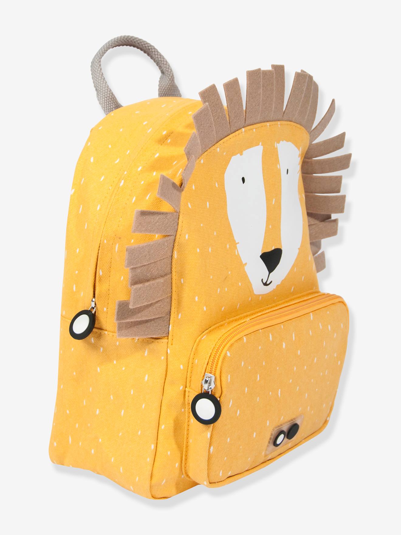 Mochila TRIXIE com estampa de animais, amarelo escuro, lisa.