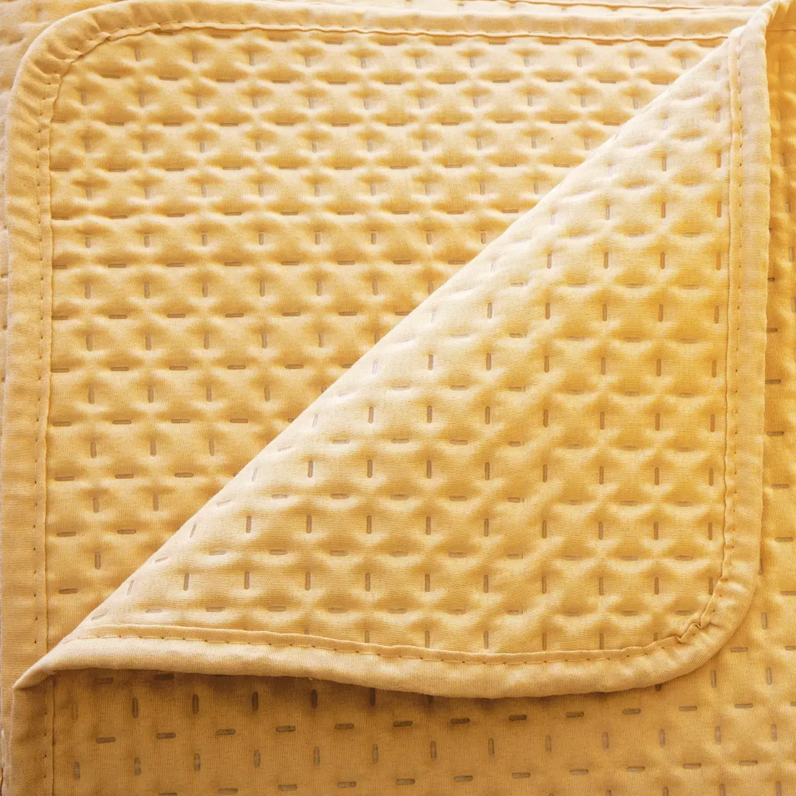Couvre-lit et taies d'oreiller (260 x 240 cm) Dolce Jaune ocre