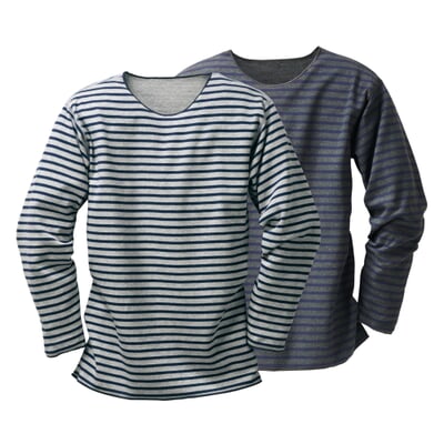 Streifen-Shirt, Hellgrau