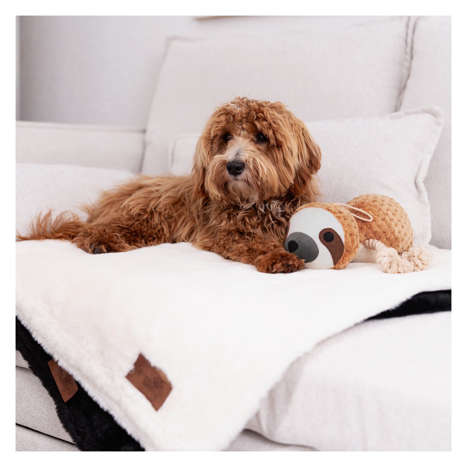 pawberry Hundespielzeug Faultier  - beige - 30 cm
