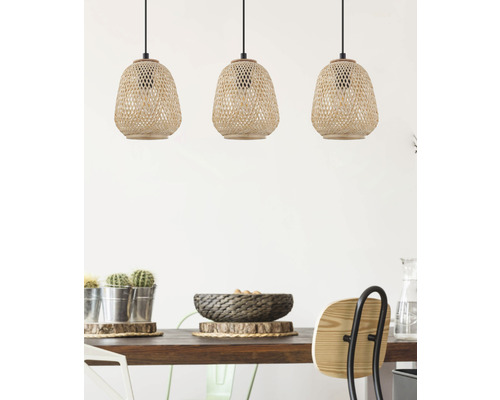 Hanglamp, 3-lichts, HxL 110x90 cm, zwart