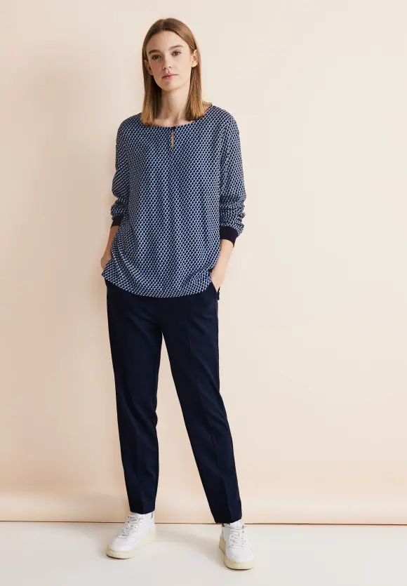 Minimalprint Bluse - light spring blue
