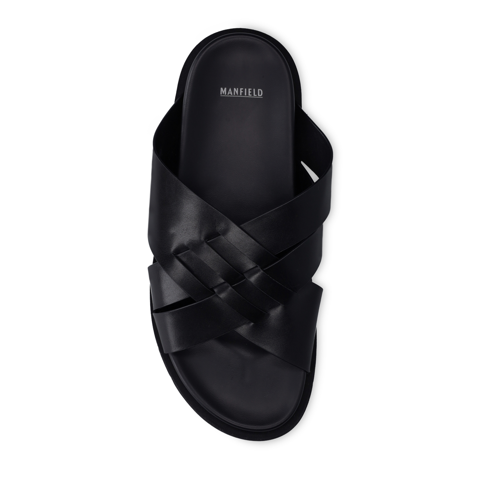 Zwarte leren slippers