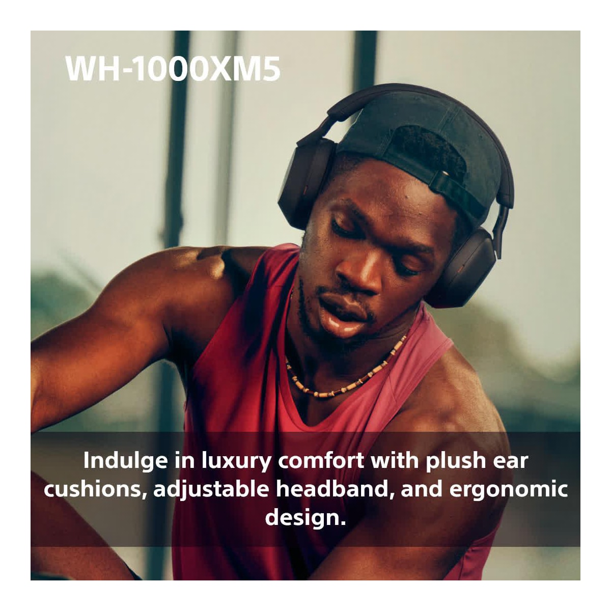 Sony WH-1000XM5 trådløse around-ear hodetelefoner (hvit)