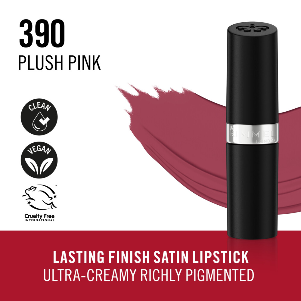 Rimmel Lasting Finish Satin Lipstick 390 Plush Pink4 gr