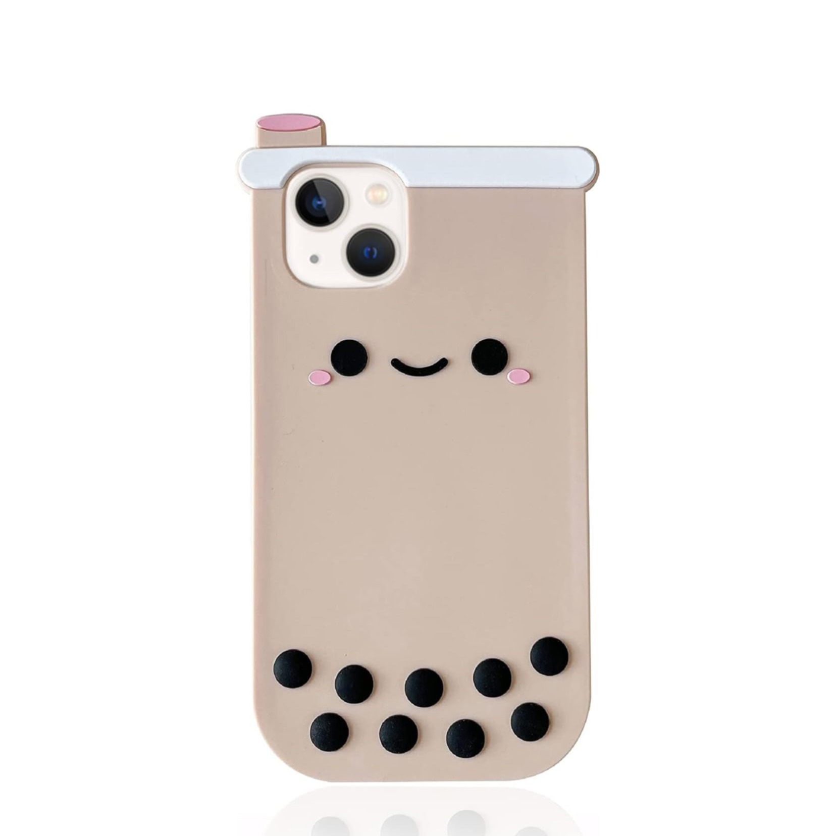 iPhone 13 Pro 3D Silikon Case Hülle Bubble Tea - Beige