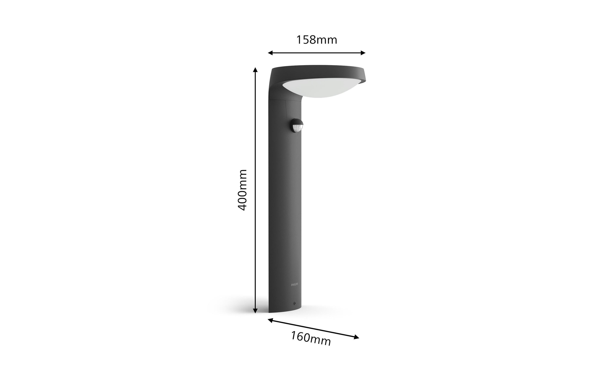 Philips Gartenleuchte »Tyla Ultra-Efficient anthrazit + Sensor« Warmweiss