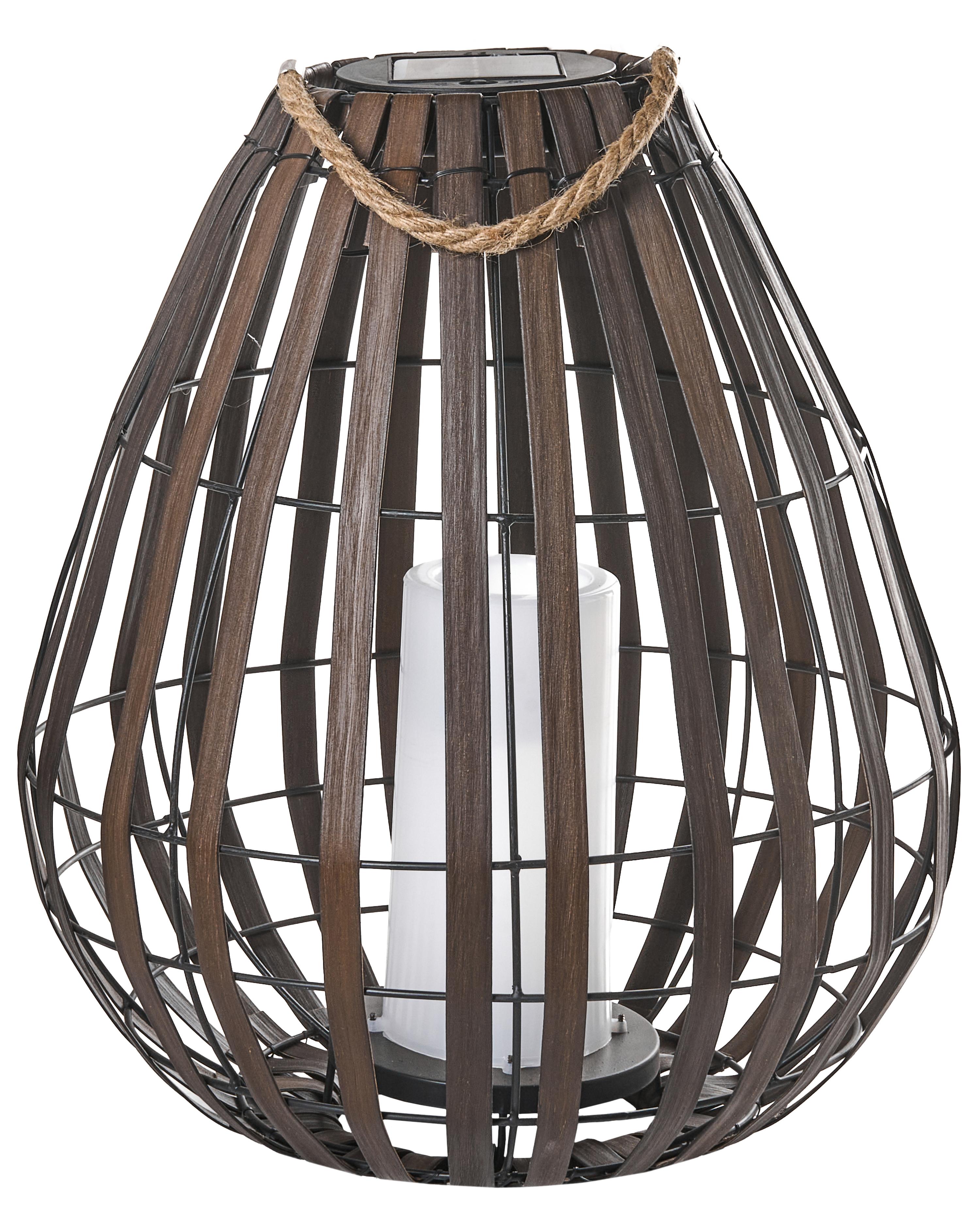 Lantaarn op zonne-energie LUFUPA 61 cm Donkerbruin