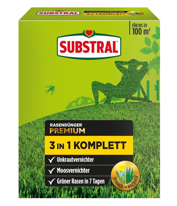 Substral® 3 in 1 Komplett-Rasendünger gegen