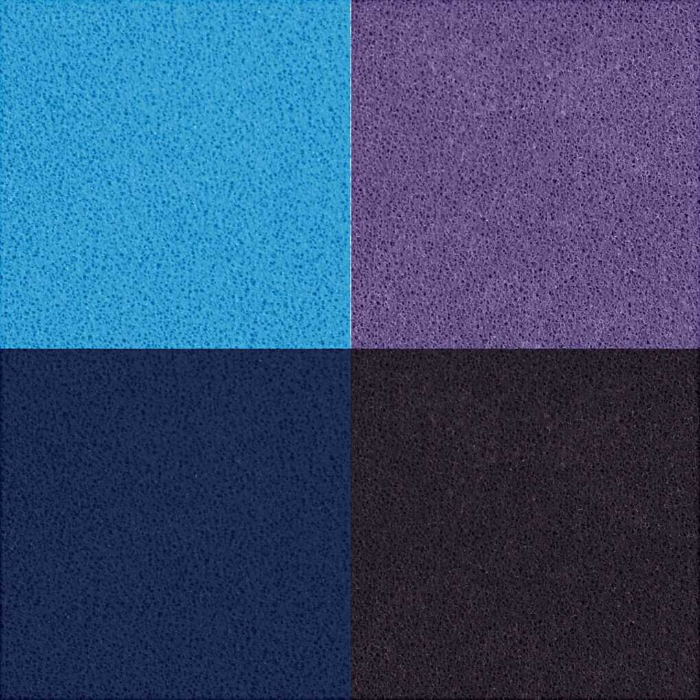 Stempelpude - H 2 CM - Str. 3,5X3,5 CM - Blå - Himmelblå - Lilla - Violet - 4 Stk