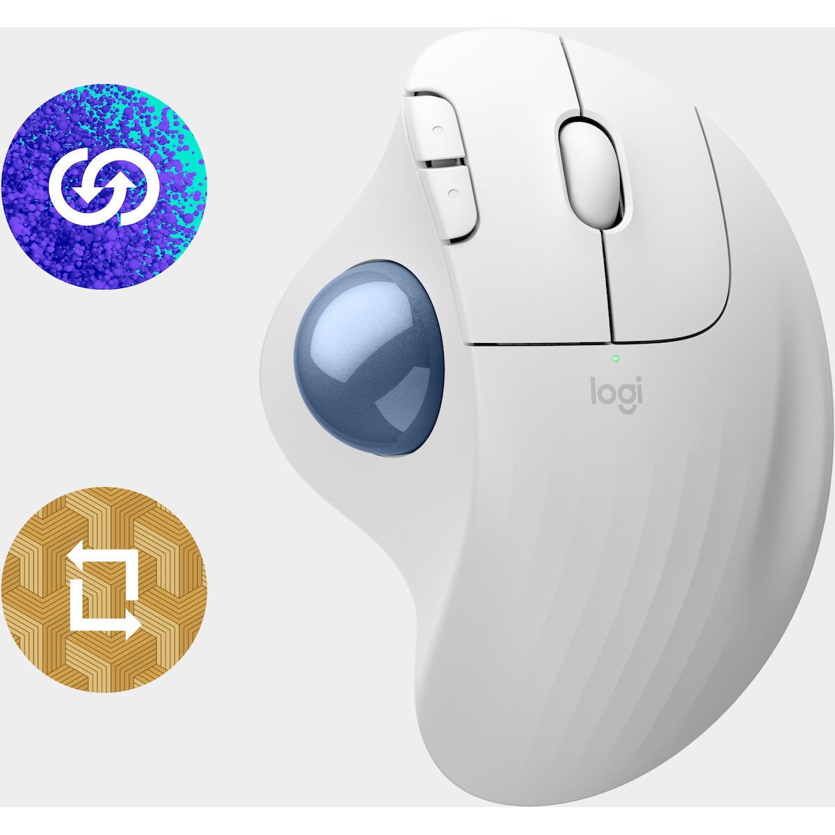 Logitech Ergo M575S trådløs trackball-mus (hvit)