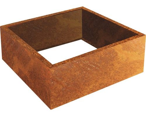 Carlotta plantenbak 80 x 80 x 25 cm Cortenstaal bruin