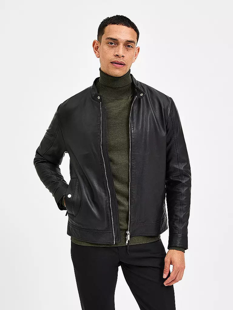 SELECTED Lederjacke SLHARCHIVE schwarz