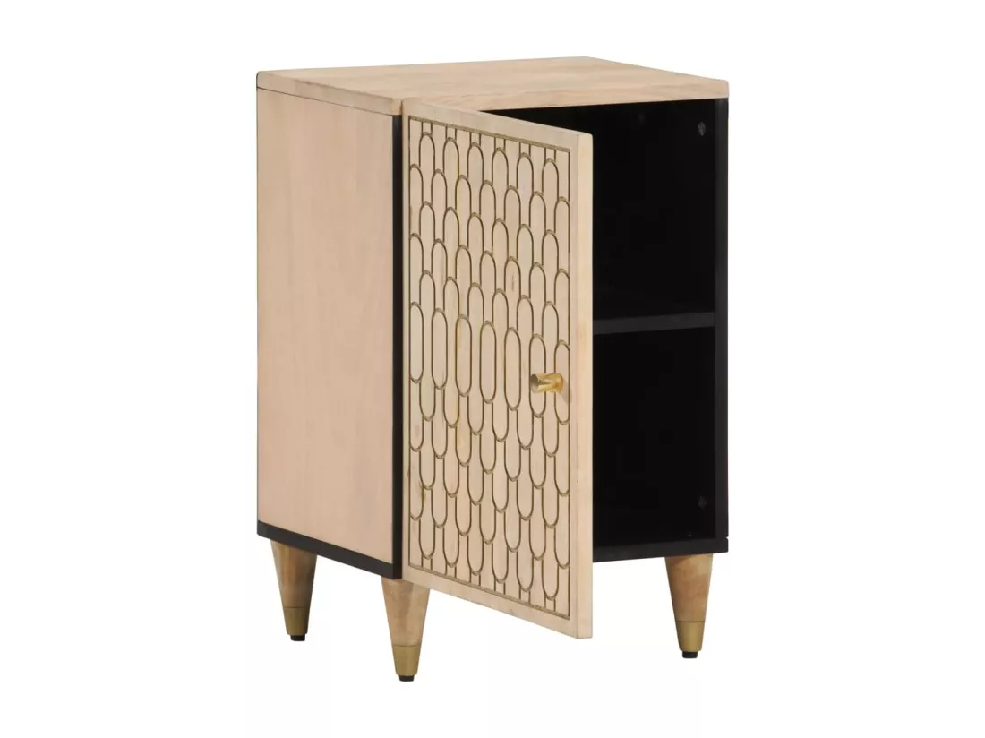 Armoire de salle de bain 38x33x58 cm bois massif de manguier