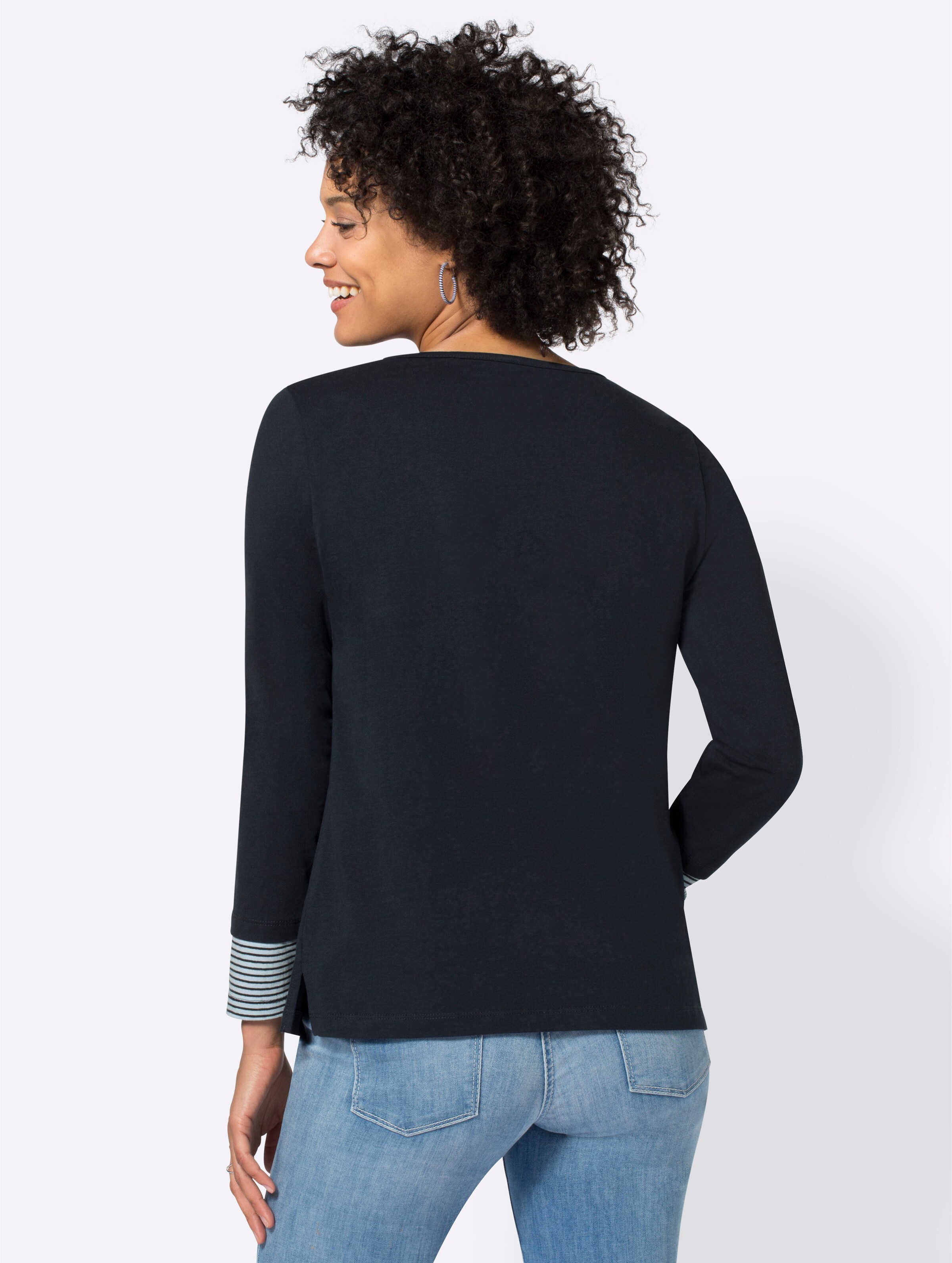 Langarmshirt in marine