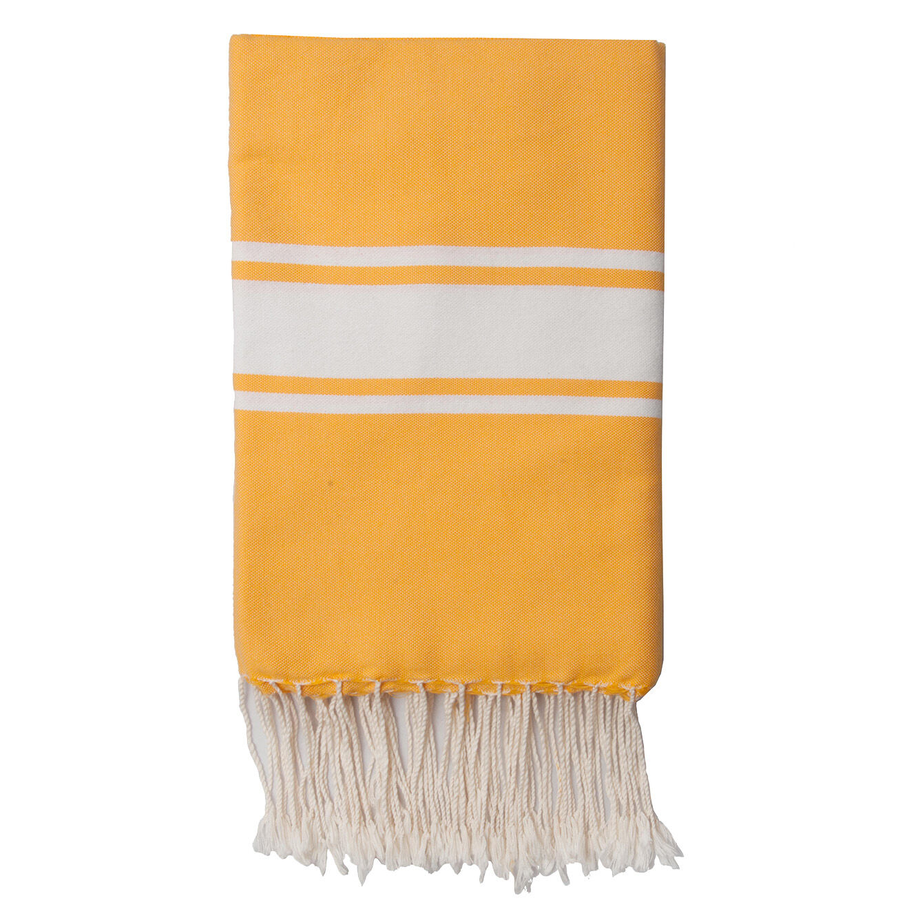 Febronie Fouta Traditionelle St Tropez jaune tournesol/blanc - 100x200 cm
