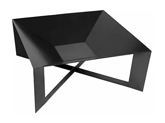 Brasero de jardin carré CUBA en acier-Acier noir sablé--70x70 cm--Acier noir sablé