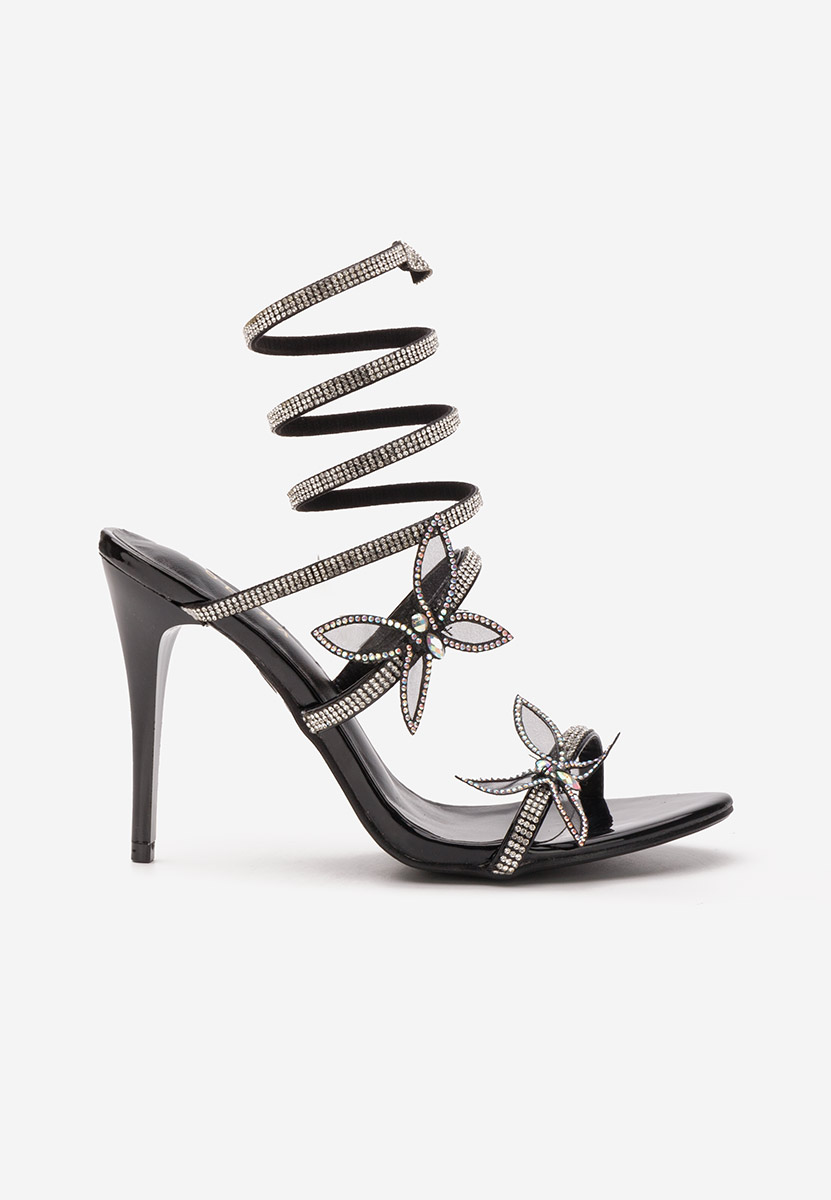 Sandales élégantes à talon noires Synthia