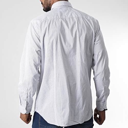 Chemise Manches Longues Core Flex Mini Geo Print 5036 Blanc