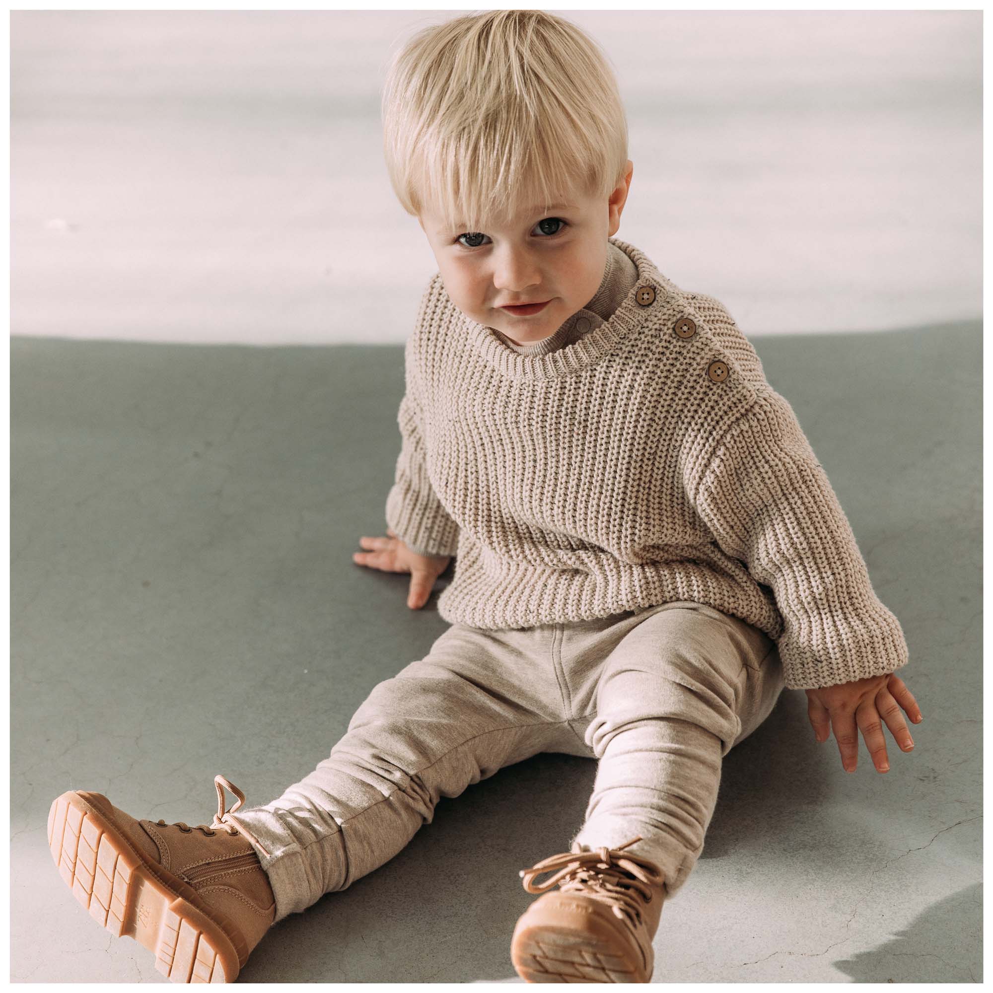 Sweet petit peuter trui Charlie lange mouwen melee beige