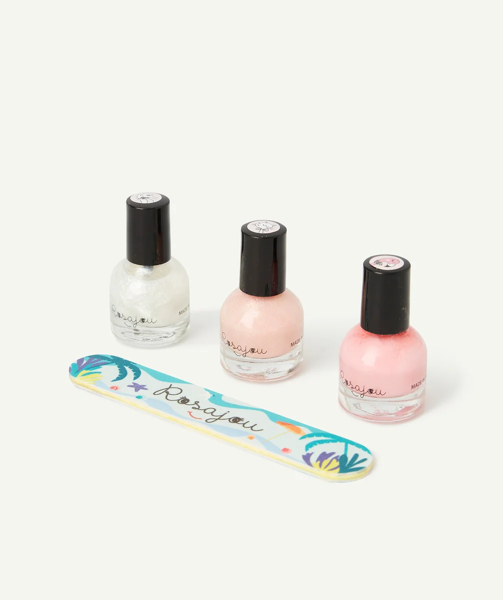 ROSAJOUCOFFRET 3 VERNIS FLAMINGO X PERLE X BALLERINE ET LIME À ONGLES