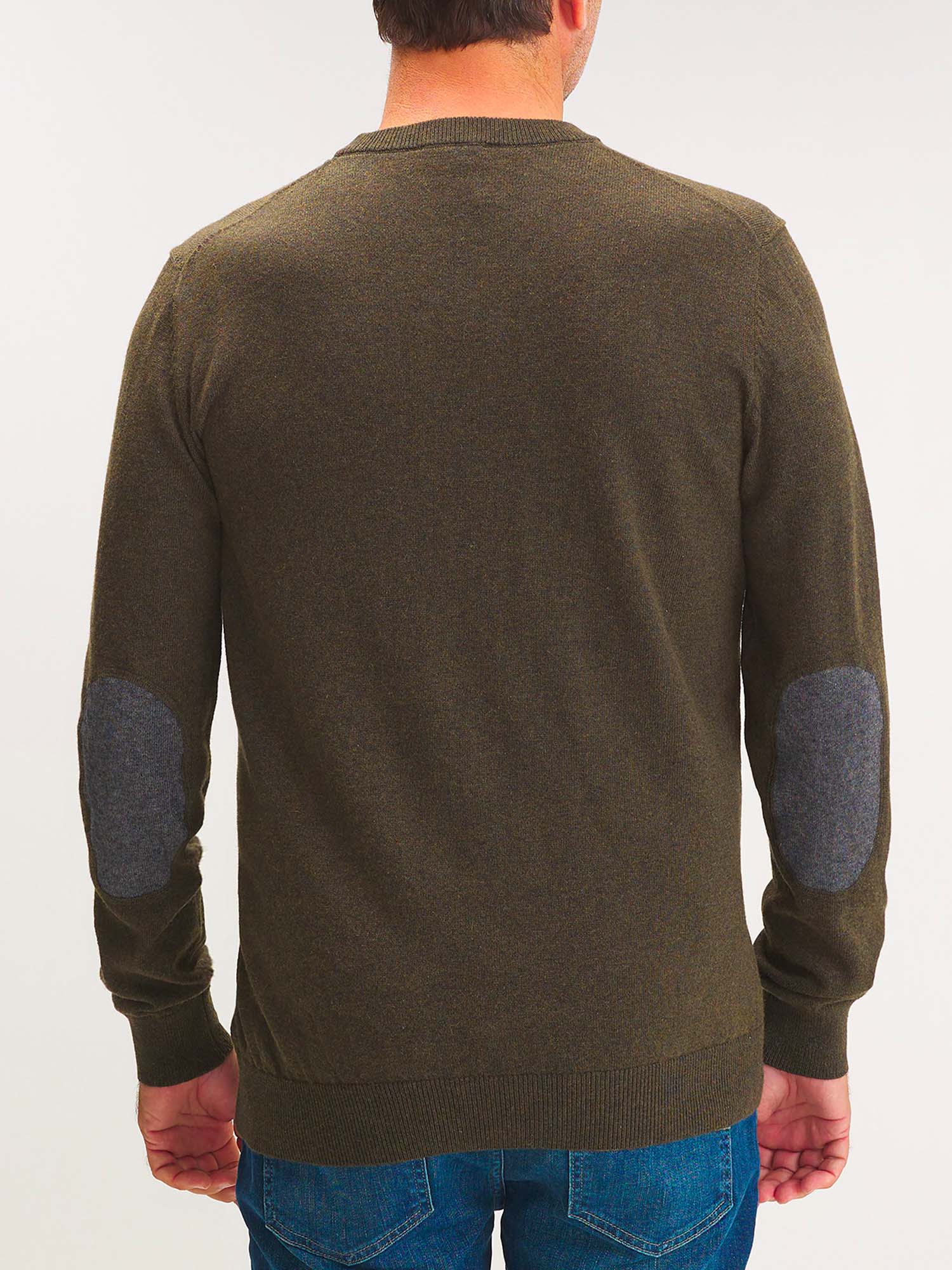 Pull Homme Col Rond Laine Coton Marron