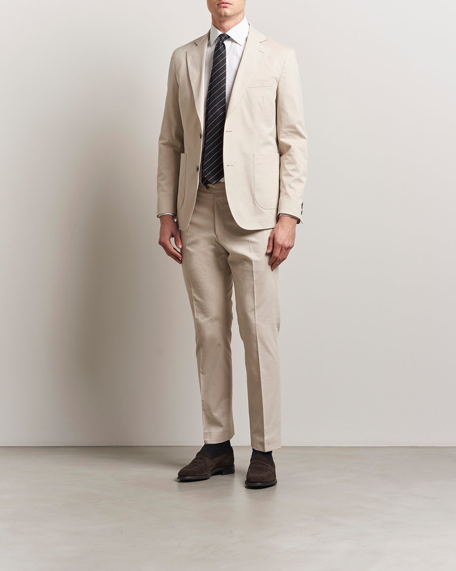 Oscar Jacobson Dandy Cotton Trousers Beige