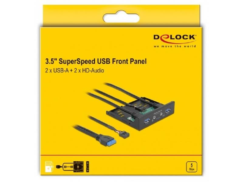 Delock Front Panel 64150 2x USB Front-Panel mit zwei USB-3.0- und zwei 3.5mm Klinkenbuchsen