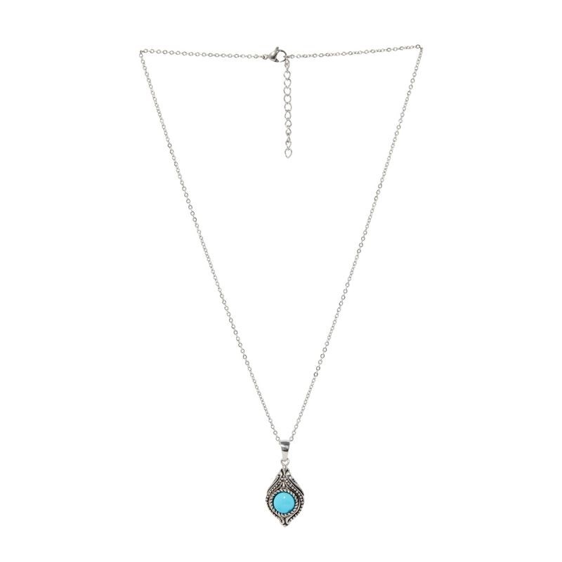 Pendentif argent massif et pierre naturelle