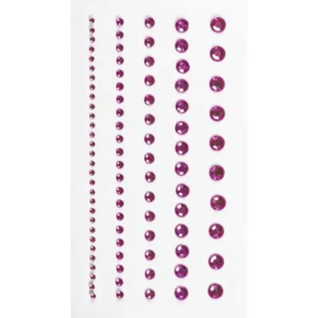 Heyda Acrylsticker mit Strasssteinen, rund, pink, sortiert