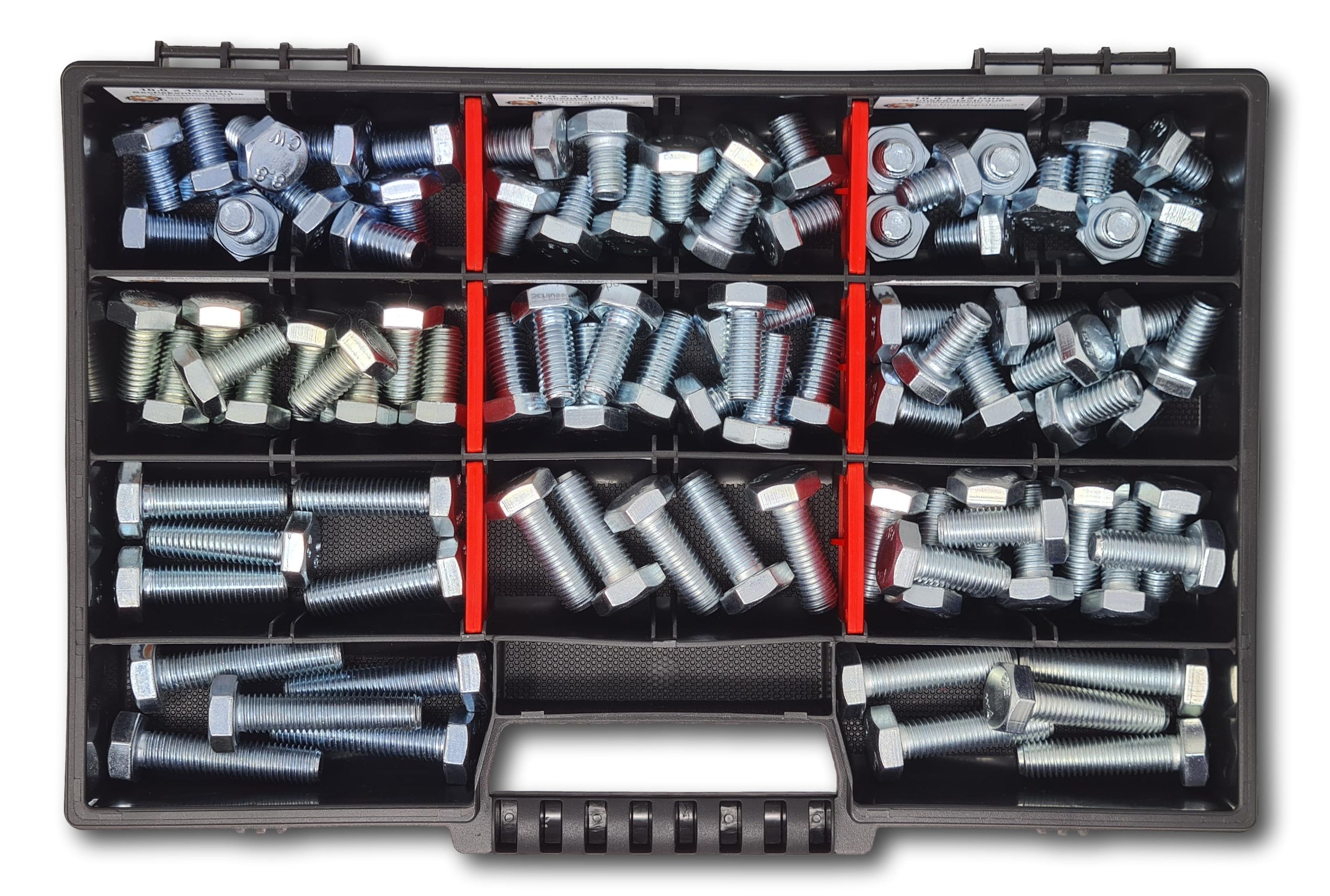 Sechskantschrauben Sortiment M10 // 12mm-45mm90 tlg. Schraubenbox DIN 933 Vollgewindeschrauben Maschinenschrauben Gewindeschrauben Sechskantschrauben