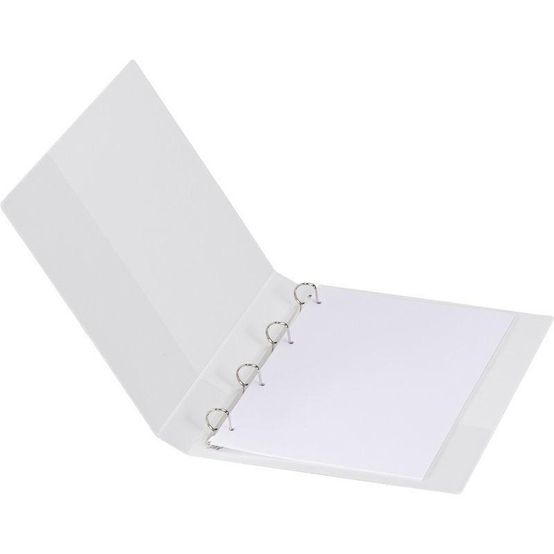 Classeur 4 anneaux cartonné Bruneau personnalisable A4 - Dos 3,5 cm blanc