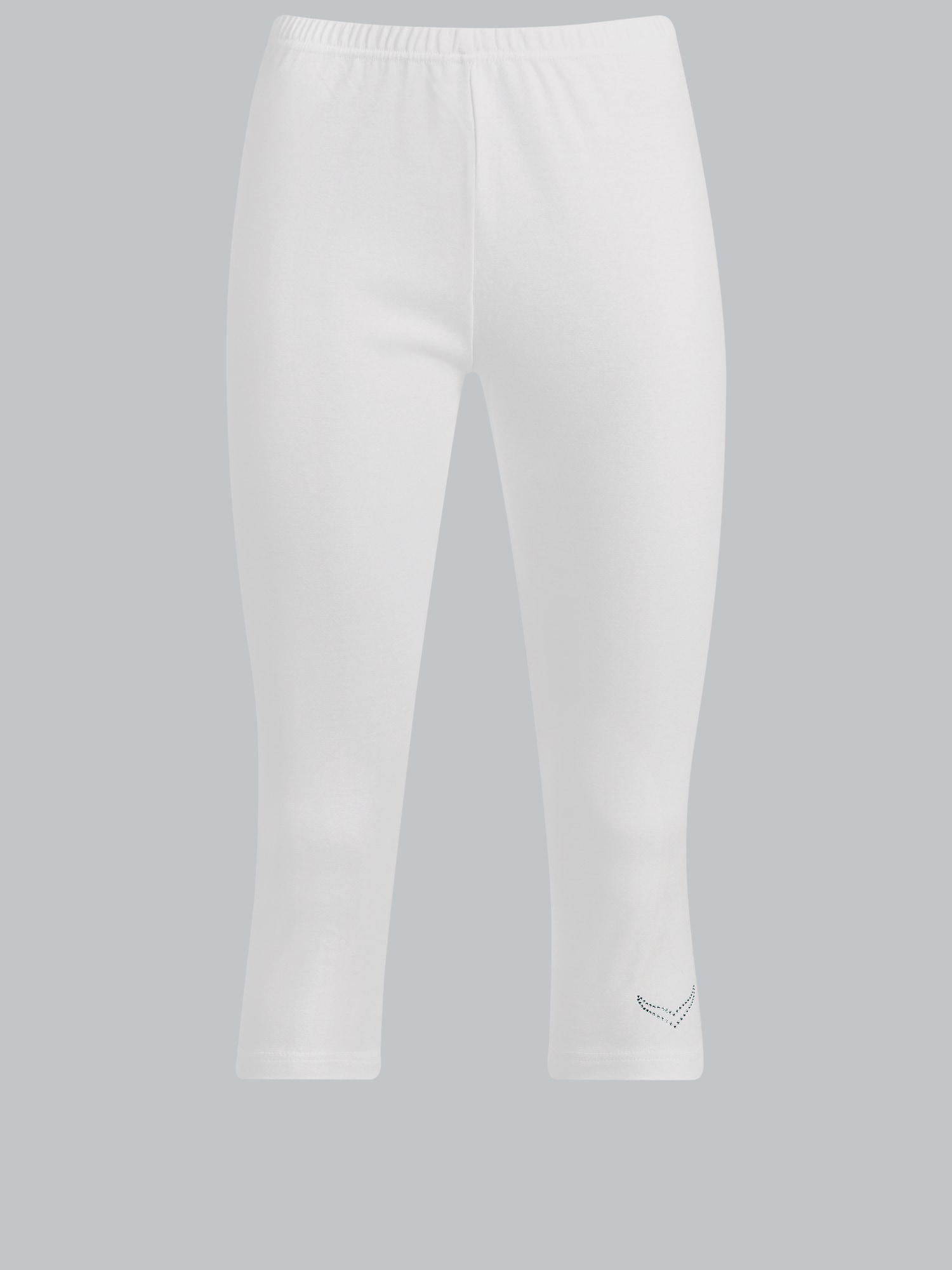 Leggings 3/4 mit Kristallsteinen Weiss
