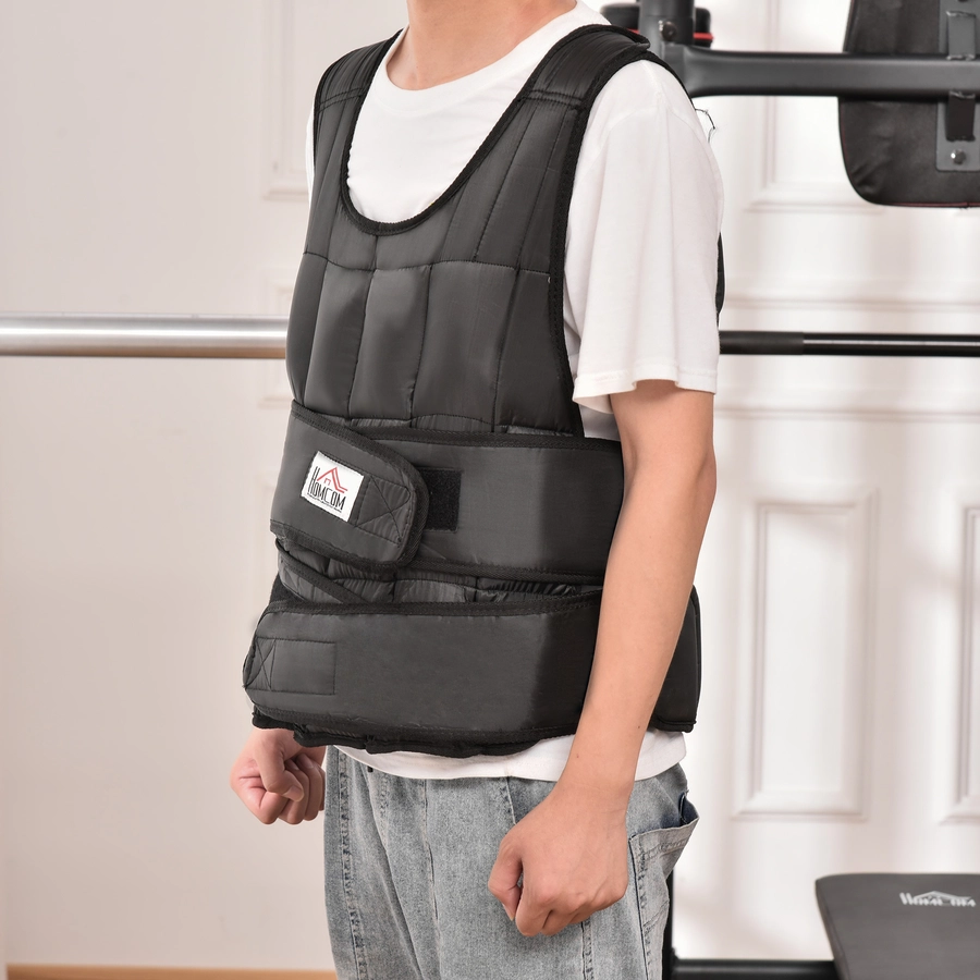 HOMCOM Trainingsweste mit 30 kg aufgeteilt auf 35 Gewichtssäcken schwarz