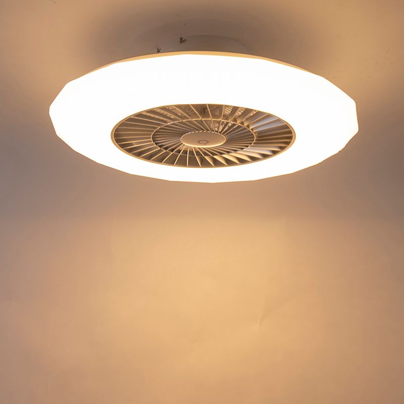 Plafondventilator zilver met ster effect 59cm incl. LED dimbaar met afstandsbediening - Clima