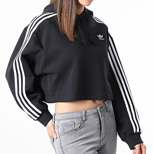 Sweat Capuche Femme Crop HC2016 Noir