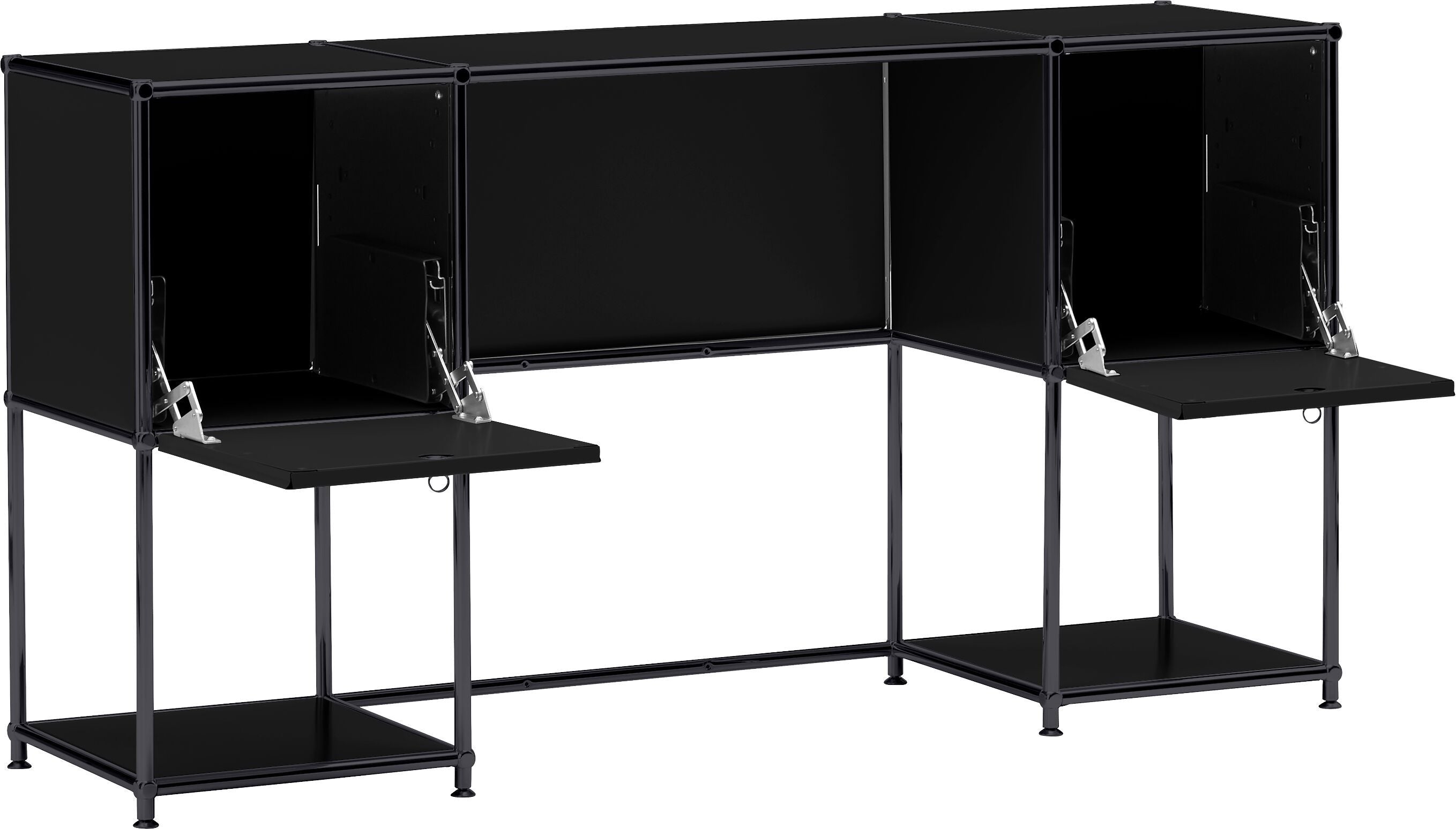 FLEXCUBE Schreibtisch - Schwarz / B: 152.0 cm x T: 40.0 cm x H: 80.0 cm