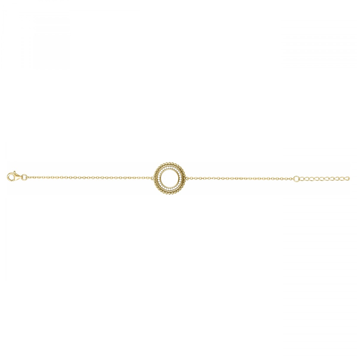 Bracelet en Plaqué Or avec oxyde de zirconium blanc