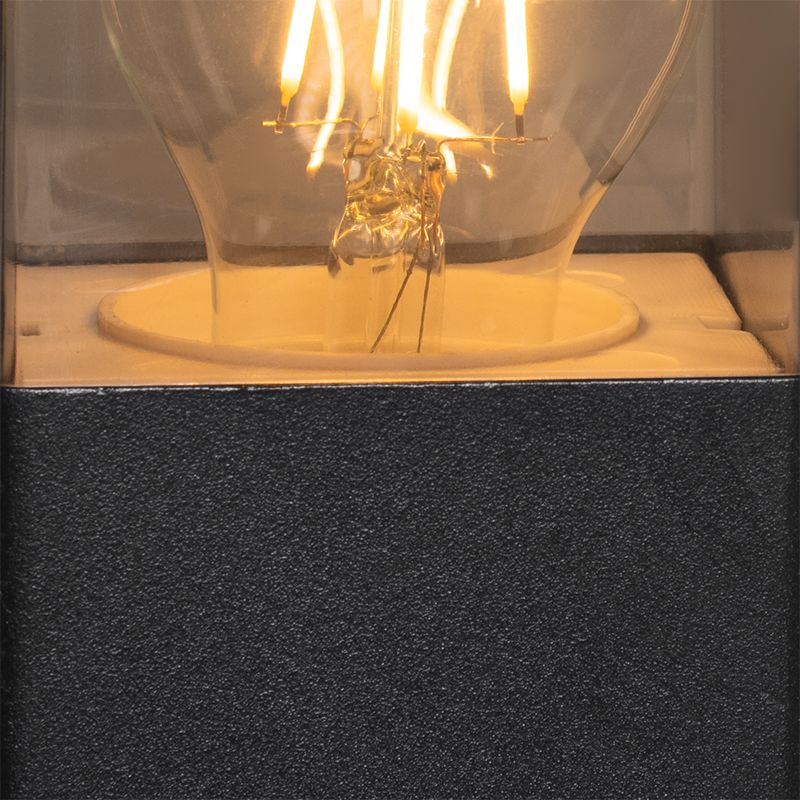 Staande buitenlamp zwart 50 cm IP44 met smoke glas - Denmark
