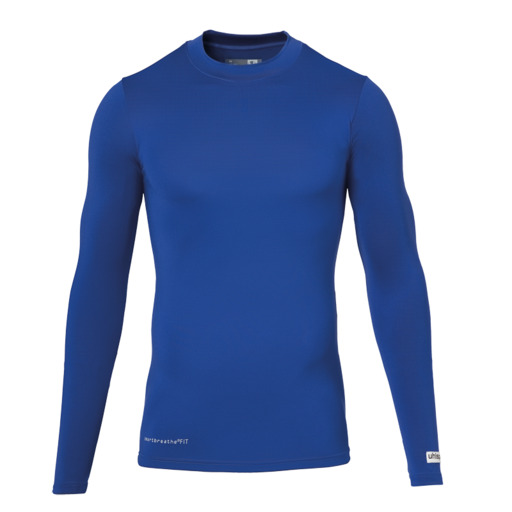 Camiseta térmica Uhlsport de manga comprida azul.
