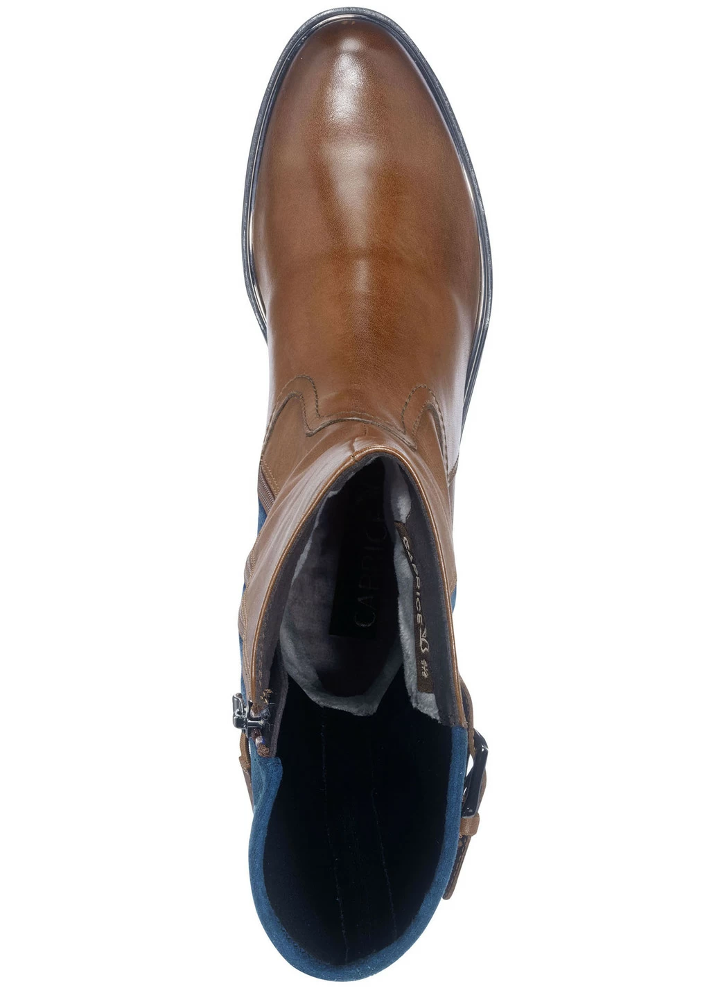 Caprice Stiefel aus edlem Nappaleder und elastischem Textilmaterial