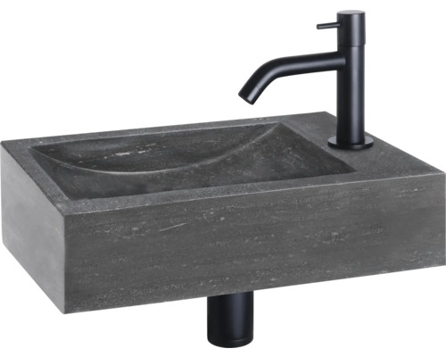 Verschil Handwastafel Hura L 40 x 22 cm Natuursteen Grijs