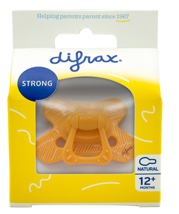 Difrax Fopspeen Natural 12  Maanden Apricot Veins 1ST