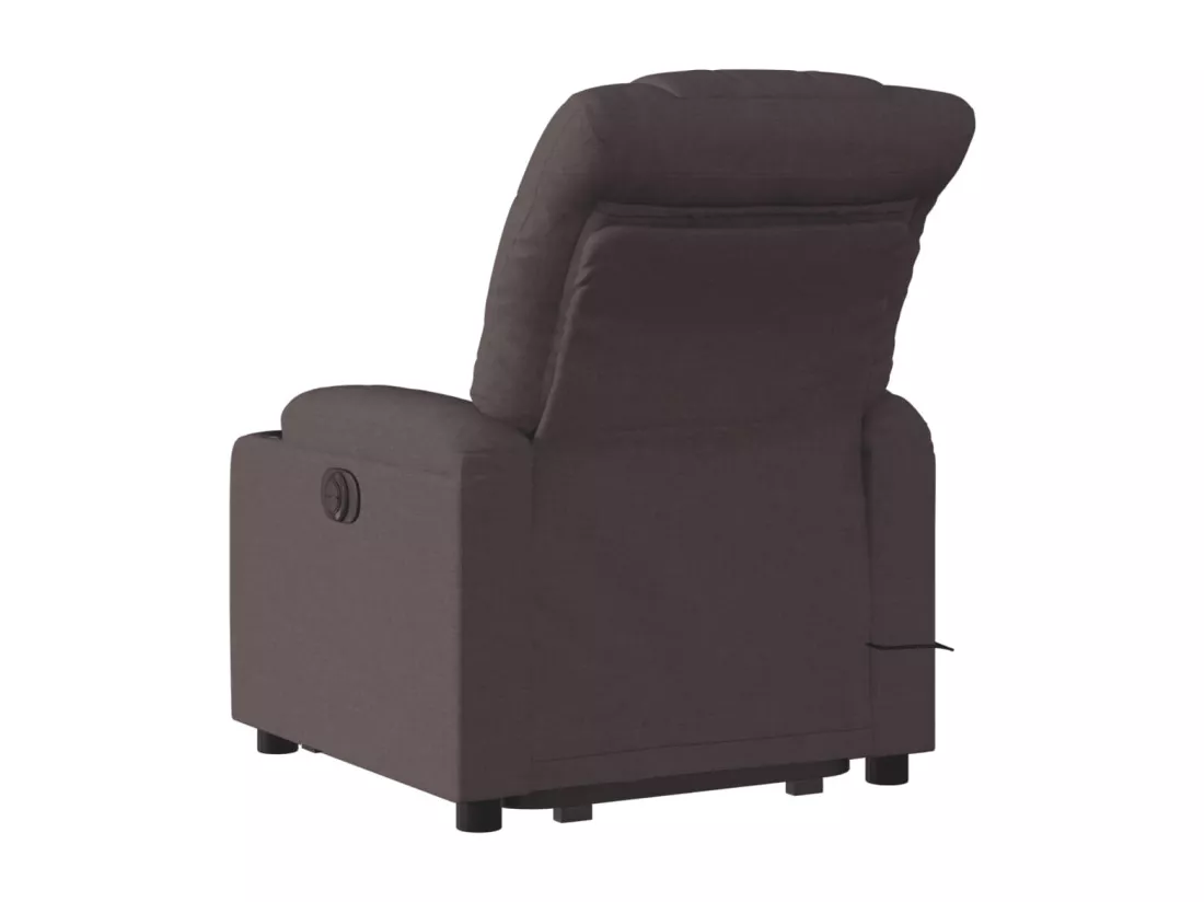 Fauteuil inclinable massant électrique Marron foncé Tissu