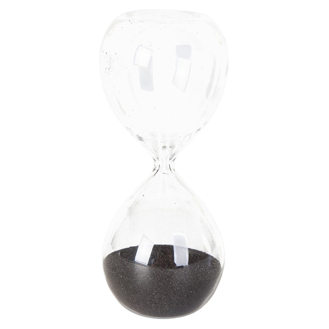 Standdeko - Sanduhr - aus Glas - ca. 5 x 5 x 12,5 cm - anthrazit