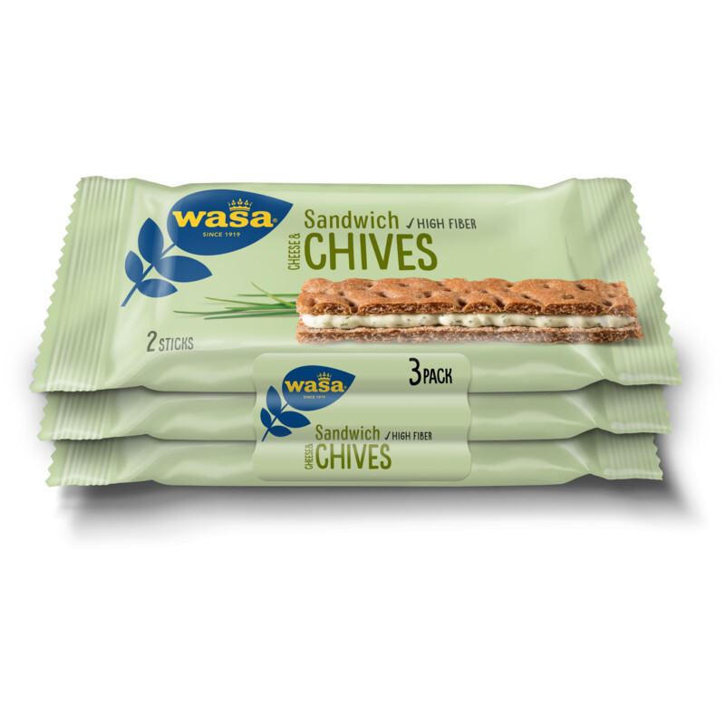 Wasa Sandwich roomkaas bieslook 3-pack
